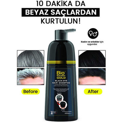 Bio Gold Black Hair Shampoo Color Coverage 400ml