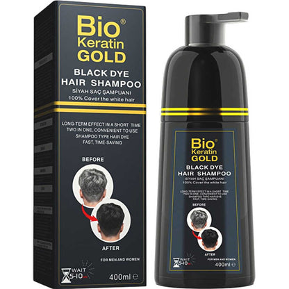 Bio Gold Black Hair Shampoo Color Coverage 400ml