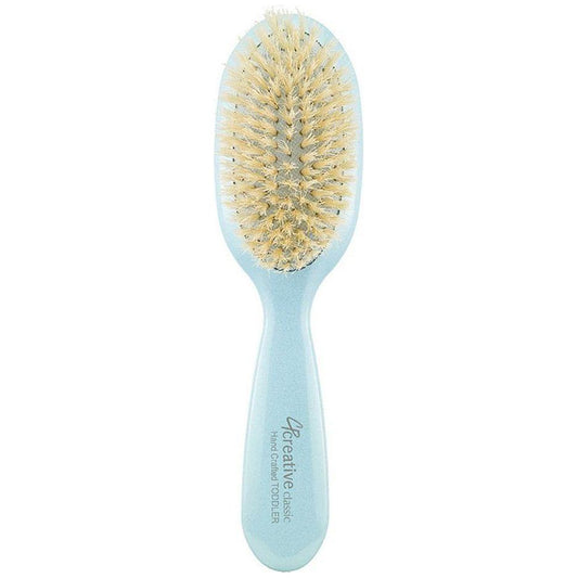Classic Toddler/Baby Soft Boar Bristle Hair Brush-Colors-Blue-Pink-Silver