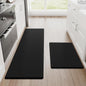 Kitchen Mats, 2PCS Kitchen Rugs, Cushioned anti Fatigue Kitchen Mats for Floor, Non-Slip Standing Desk Mat, Waterproof Kitchen Rug Set for Kitchen,20" X 32"+20" X 94.5"-Full 1Inch Thick,Black