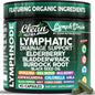 Organic Lymphatic Drainage Supplements | Elderberry Bladderwrack Burdock Root Black Seed Oil Spirulina Sea Moss Ashwagandha Chlorella Amla Beet Moringa Chlorophyll Lymph System Capsules by Clean Nutra