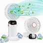USB Rechargeable Handheld Portable Fan with Phone Holder for Iphone Android Mobile Phone, Cooling Fan with Digital Display, Portable Mini Fan, 90° Ajustable Handheld Fan for Outdoor Sports