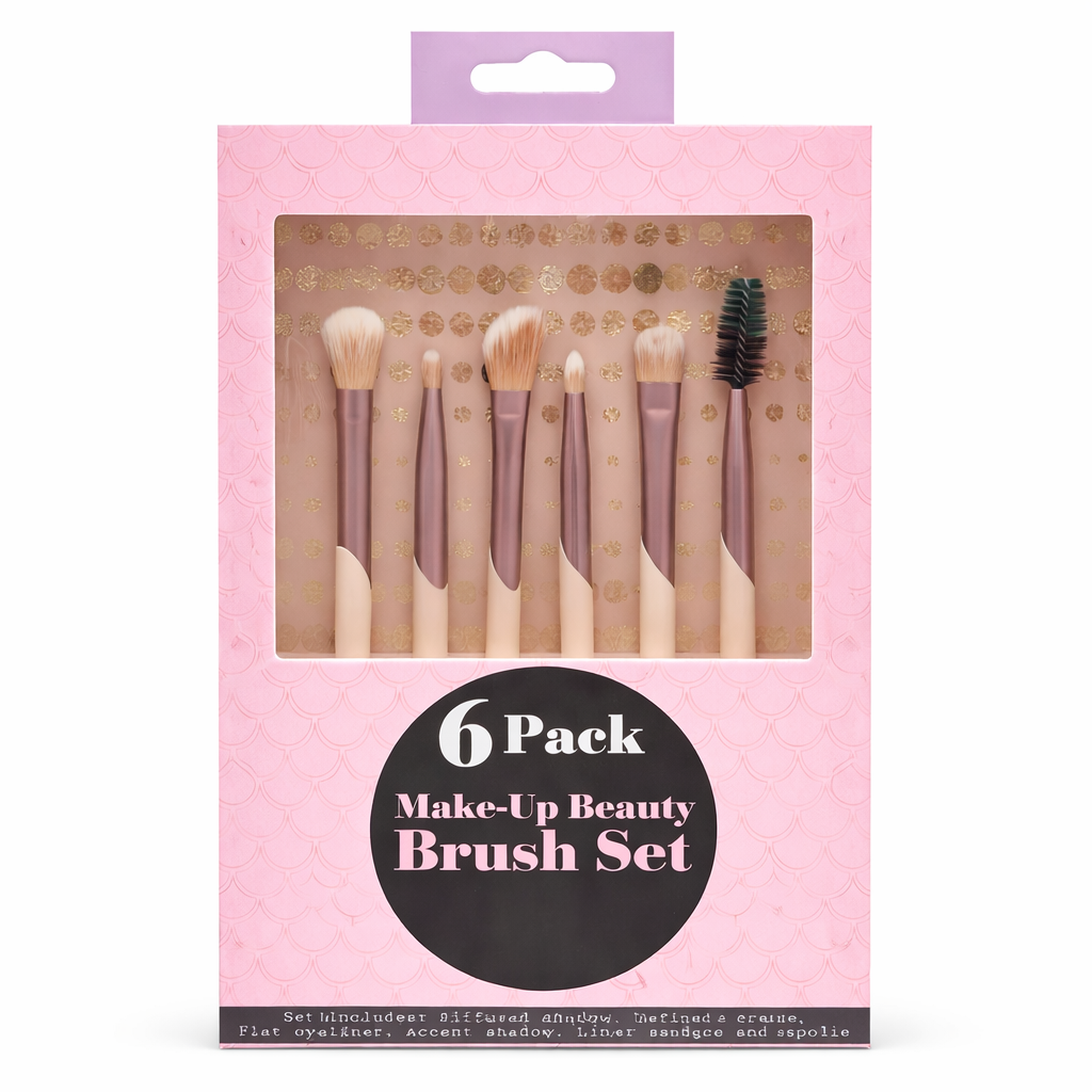 6 Piece Rose Gold Eye Makeup Brush Set