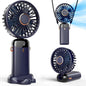 USB Rechargeable Handheld Portable Fan with Phone Holder for Iphone Android Mobile Phone, Cooling Fan with Digital Display, Portable Mini Fan, 90° Ajustable Handheld Fan for Outdoor Sports