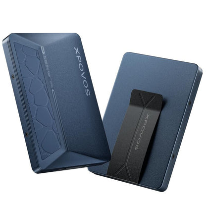 XPOVOS Metal Wallet for Men - Slim Mens Wallet with Money Clip Slide to Pop-Up Minimalistic RFID Wallet Credit Card Holder for Men with Gift Box
