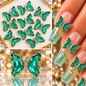 Queen - Nail Charms 10pc - #328 Gold Cyan Butterflies