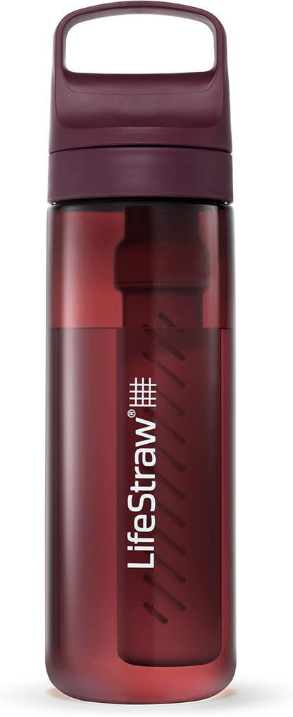 Lifestraw Go Series – Bpa-Free Water Filter Bottle for Travel and Everyday Use, Removes Bacteria, Parasites and Microplastics, Improves Taste, 22 Ounce, Nordic Noir