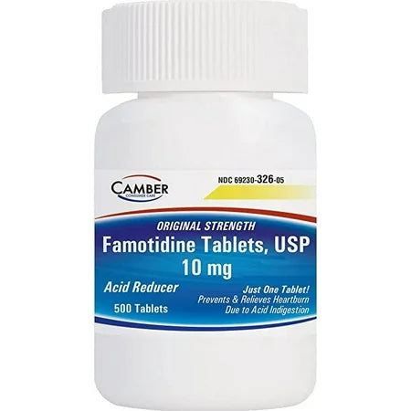 Camber Consumer Care Famotidine 10 Mg Tablets Acid Relief Medicine (500 Count)