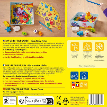 HABA My Very First Games - Here Fishy Fishy! Magnetic Fishing Game Ages 2+ Made in Germany Toddler Games, Learning Toys, Preschool Toys