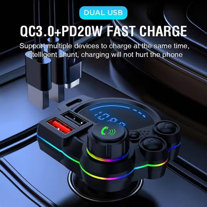 New High-Quality Car Bluetooth MP3 Hands-Free Music Player FM Transmitter with Dual USB Charging Ports LED Display & 32G Capacity for China Origin Vehicles - Carplay Stick