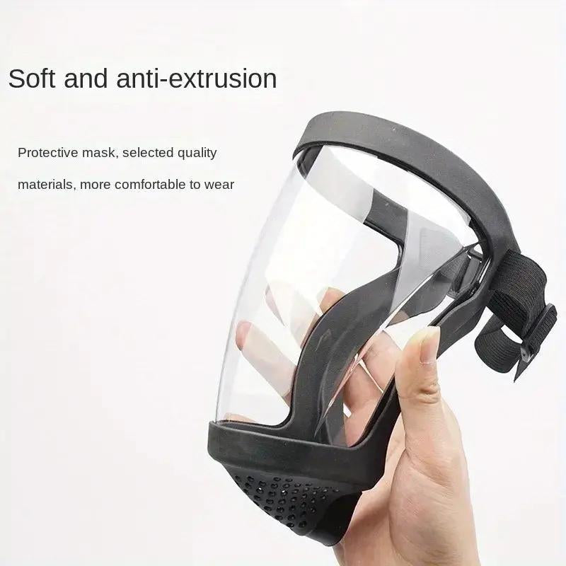 Full Face Super Protective Shields, Anti-Blue Light Unisex Cycling Face Shield with Splash Proof Full Face Protective Protect Eyes, Nose, Mouth, Anti-Splash and Anti-Sand Headgear