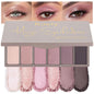 Kaely 6 Colors Mini Rose Pink Eye Shadow Palette Makeup, Mauve Plum Matte Shimmer Eyeshadow Palette for Older Women Highly Pigmented Waterproof, Paleta De Sombras De Ojos, Vegan & Cruelty-Free, 04