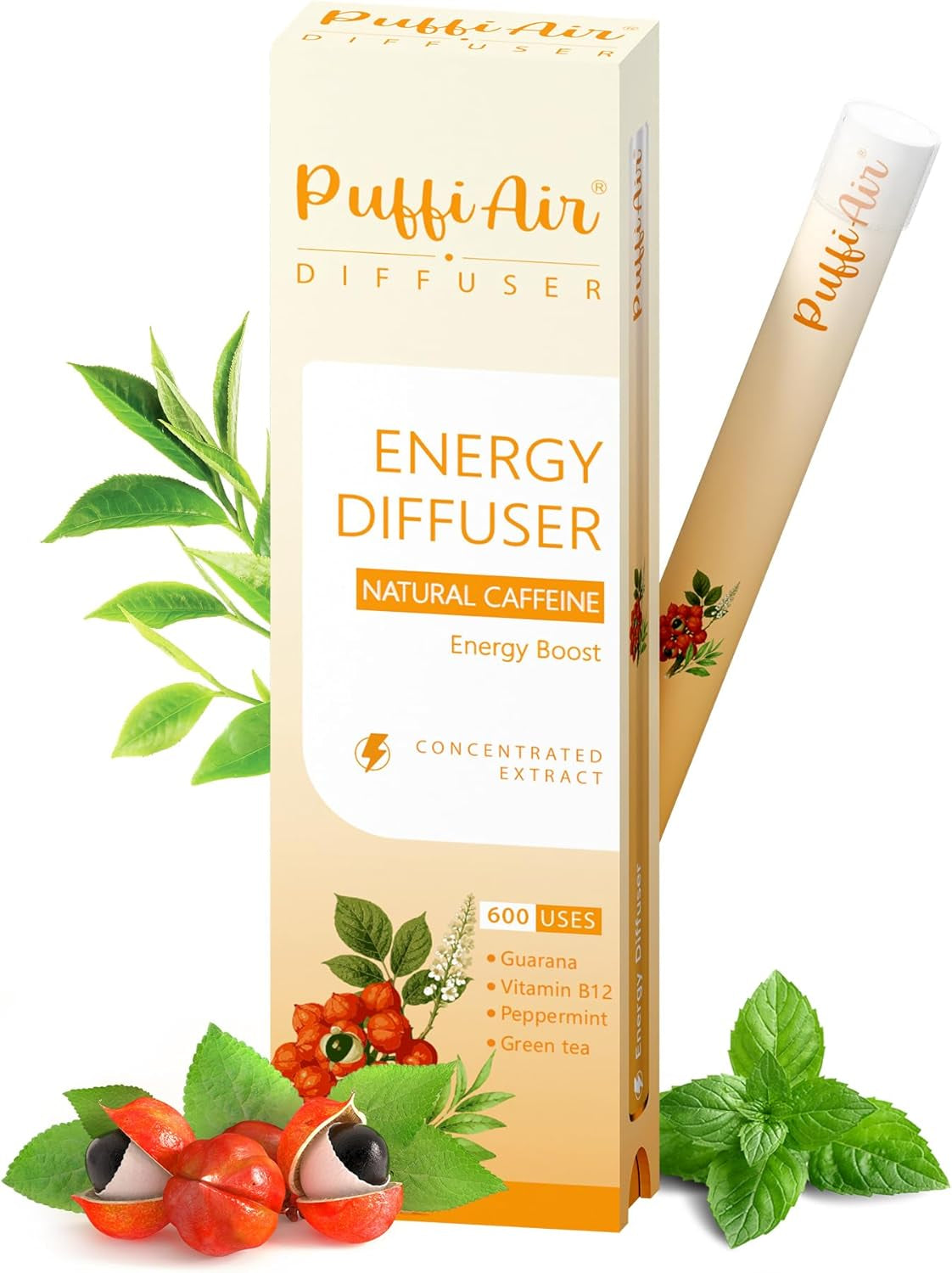 Herbal Diffuser Pen, Detox Diffuser with Mullein, Thyme & Mint for Better Breathing, All Natural Swap - up to 600 Uses (Varies by Usage), 2 Diffusers, 1 Pack