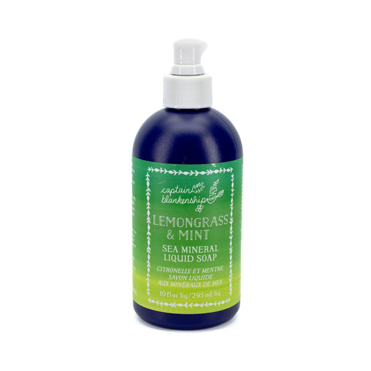 captain blankenship Lemongrass & Mint Sea Mineral Liquid Soap 10oz - New