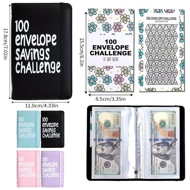 100 Days Saving Challenge Coin Envelope Budgetstorage Book - Binding Covers with Daily Savings Tracker,Habit-Forming System, and Cash Savings Goal of $5050Develop a Consistent Savings Habit
