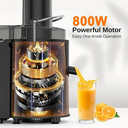 800W Multifunctional Centrifugal Juicer with Residue & Juice Separation Compact Design Efficient Juice Extraction Durable Structure for Fruits & Vegetables Ninja Chef Slow Masticating Cold Press