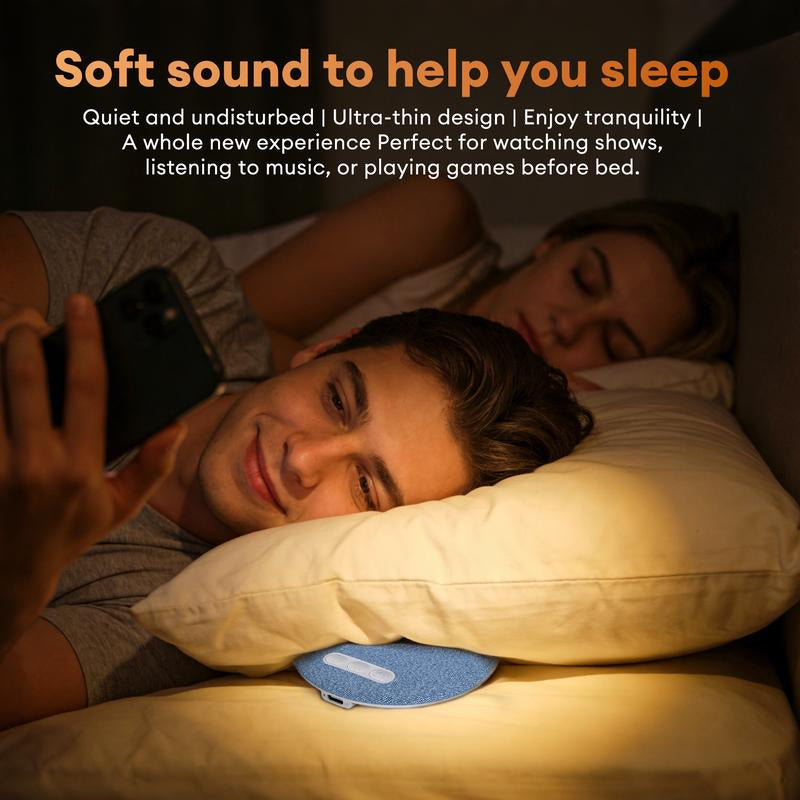 HYUNDAI S1 Ultra-Thin Bluetooth Pillow Speaker with Bluetooth 6.0, Soft Immersive Sound Field, Pillow CD Player for Bedtime Music & Audiobooks, Headphone-Free Sleep Speaker, Compatible with Android & Ios