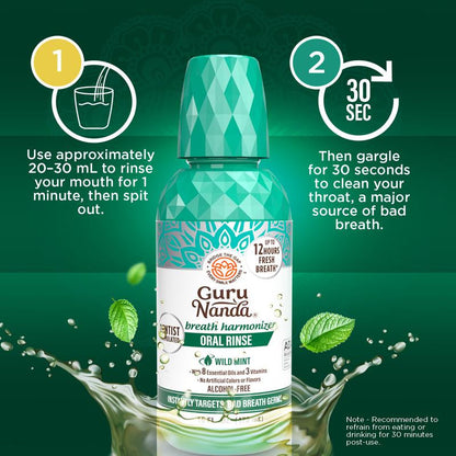 Oral Rinse Breath Harmonizer Mouthwash, Wild Mint - 2 Pack