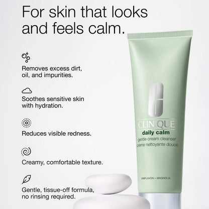 Clinique Daily Calm Gentle Cleansing Cream Soothing Face Wash 125ml
