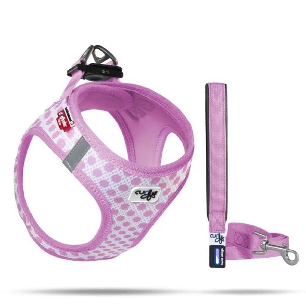 Curli Vest Air-Mesh Dog Harness Polka Dot Pink 3XS