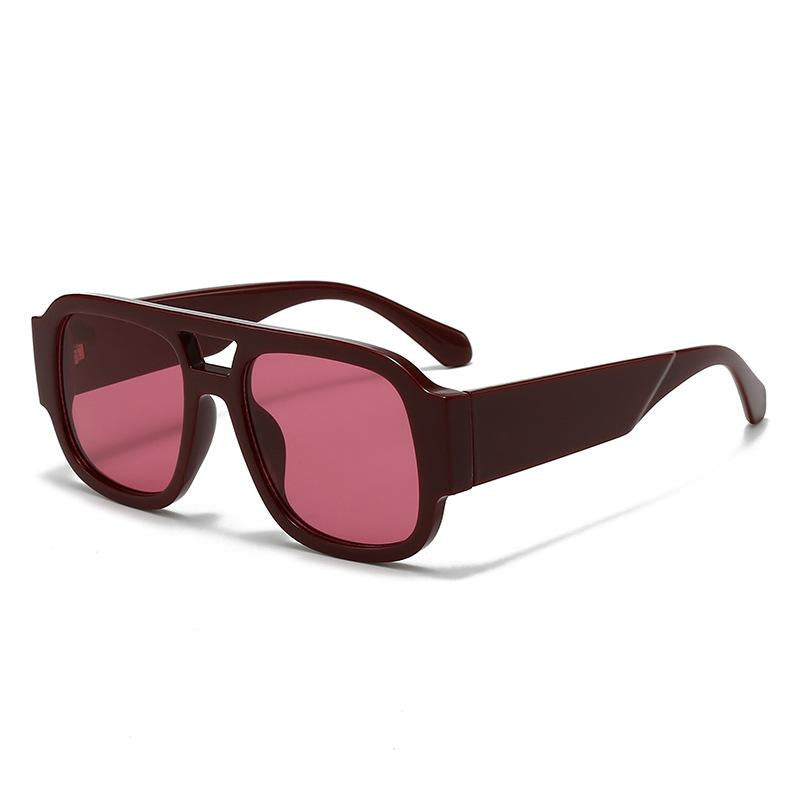 Retro Pilot Sunglasses for Men Women Double Bridge Aviation Square Sunglasses 70S Fashion Classic Sun Glasses Vintage Shades UV400 Protection