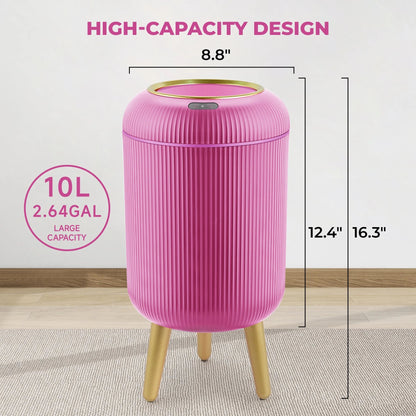 Small Automatic Sensor Garbage Can, Touchless, Waterproof, Pink, for Kitchen or Bathroom