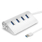 4 Ports USB3.0 Hub 5Gbps USB3.0 Aluminum Expansion Hub Splitter File Video Date Reader Transmission For U Disk Flash Drive Mouse Digital Camera