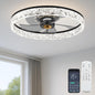 20‘’ Ceiling Fan with Light, Upgraded Low Profile Fan, Flush Mount Ceiling Fan, 6 Speeds, Dimmable LED, App & Remote Control, Quiet DC Motor, for Bedroom, Living Room, F115 White