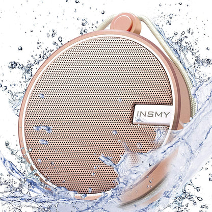 INSMY C12 IPX7 Waterproof Shower Bluetooth Speaker, Portable Small Speaker, Speakers Bluetooth Wireless Loud Clear Sound Support TF Card Suction Cup for Kayak Canoe Beach Gift (Black)