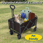 Foldable Multi-Purpose Handcart - Heavy-Duty Design for Beach, Camping, Garden, Shopping & RV Storage Folding Steel Frame Garden Trolley All-Terrain Tire