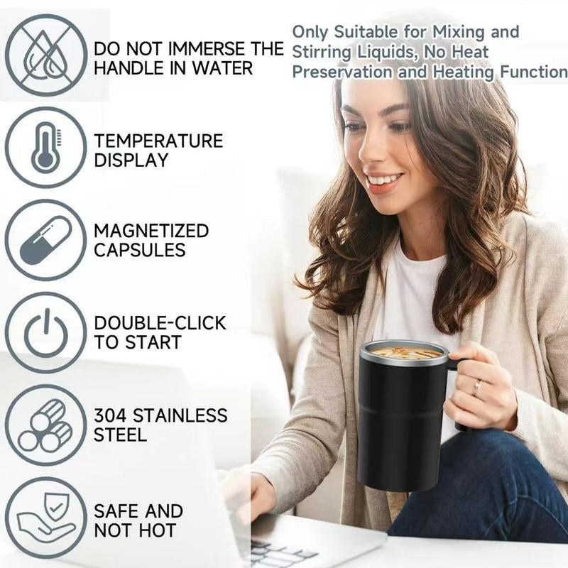 Portable Automatic Mixing Cup, USB Rechargeable Magnetic Mixing Cup, Multifunctional Coffee Mixing Cup, Self Stirring Mug for Home Kitchen