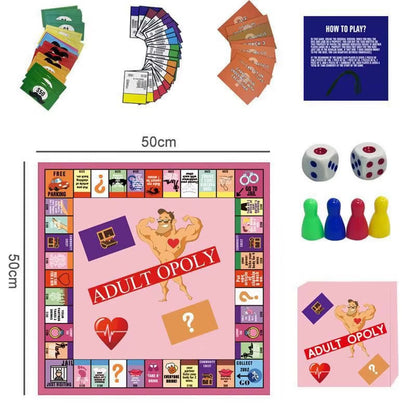 ！！Adultopoly Board Game Couple Adult Opoly Board Game Relationship Card Game Portable Couple Game Valentines Gifts for Him Her..