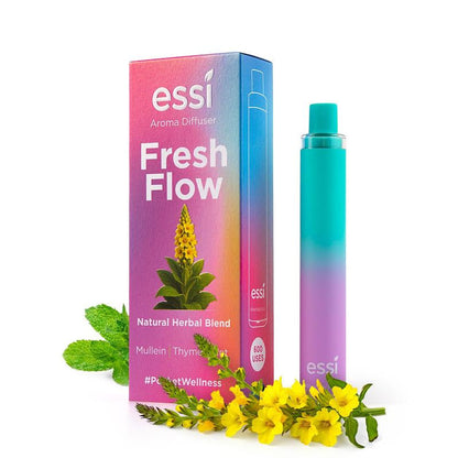 Essi Fresh Flow Premium Portable Aroma Herbal Device Mullein Thyme Mint Blend Natural Plant-Based Calming Home Fragrance on the Go