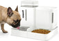 ZOMISIA Automatic Cat Feeder and Water Dispenser Set, 2 in 1 Gravity Cat Food Dispenser with 180 Degree Rotatable, Pet Self Feeding Large Capacity for Small Dogs Puppy Kitten, Black, 0.8 Gallon X 2