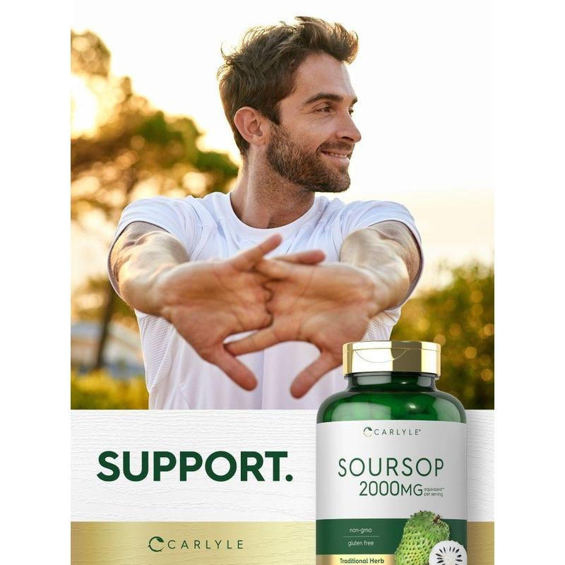 Carlyle Soursop Leaves | 2000Mg | 160 Capsules | Traditional Herb | Non GMO, Gluten Free Supplement