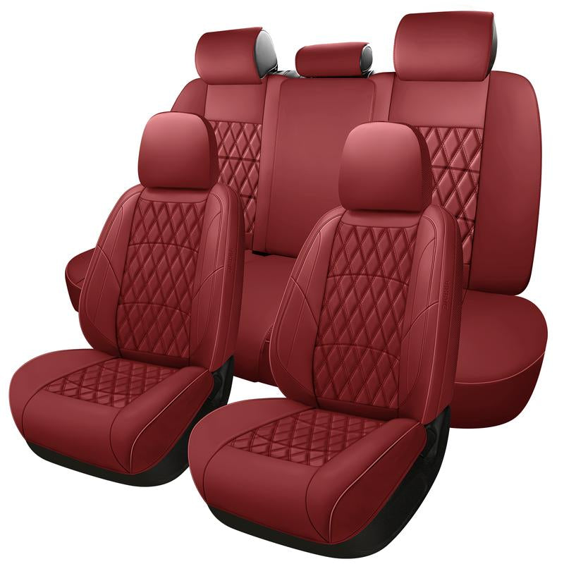 Leather Car Seat Covers,Universal Fit for Most Cars,Suvs and Sedans,Waterproof Luxury Leatherette Cushions, 5 Seats Protectors