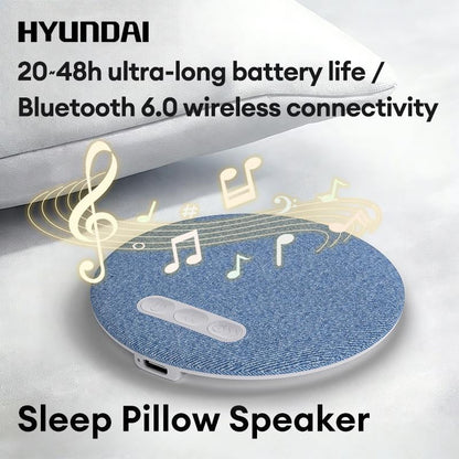HYUNDAI S1 Ultra-Thin Bluetooth Pillow Speaker with Bluetooth 6.0, Soft Immersive Sound Field, Pillow CD Player for Bedtime Music & Audiobooks, Headphone-Free Sleep Speaker, Compatible with Android & Ios