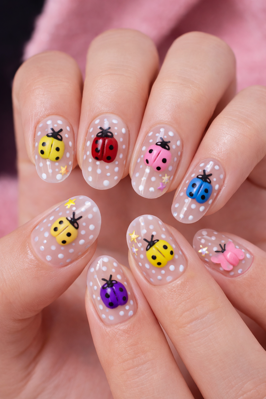 Berkeley - Ceramic 3-D Nail Art - Lady Bug