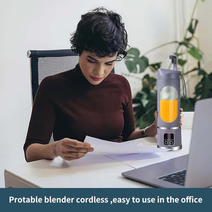 Portable Juicer, USB Rechargeable Juice Extractor Cup with LED Display, Fruit Juicer, Vegetable Juicer, Suitable for Outdoor Carrying Use, BPA Free Eco-Friendly Juicer Machine, Travel Mate and Kitchen Gadgets, Valentine'S Day Gifts for Adults