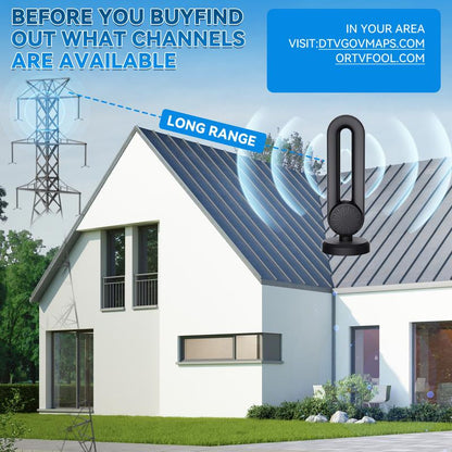 High-Performance Indoor TV Antenna for Smart TVs - Easy Installation, Strong Magnetic Base, Long Range Reception for Local Channels