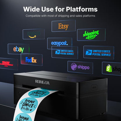 RONGTA Shipping Label Printer, Bluetooth Wireless Thermal Label Printer, Compatible with Ios, Android, Windows, Mac, Chromebook, Widely Used for Etsy, Ebay, Shopify, USPS