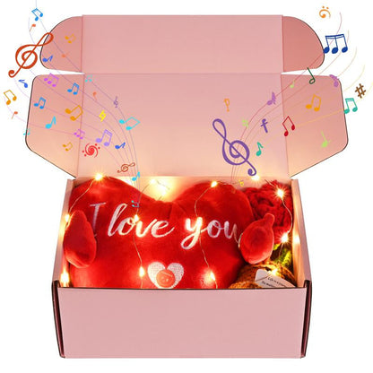 Heart Interactive Music Fluffy Plush Toy, 2026 Valentine's Day Gift, I Love You Recording Function in Multiple Languages, Romantic Anniversary & Cute Decor for Couples, Women, Mothers, Wives, Girlfriends, Grandmothers, Best Friends, Hex Puppet Plush