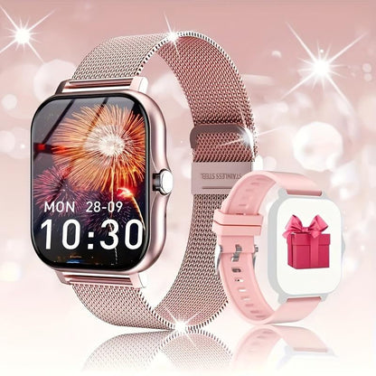 High-Definition Full-Screen Touch Smart Watch for Men & Women with Call/Message Notifications, Step Counting, Calorie Tracking, Sports Modes, Distance Tracking, Compatible with Iphone & Android