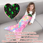 Kids Mermaid Tail Blanket - Mermaid Tail Blankets Glow in the Dark - Flannel Mermaid Blanket Gifts for Girls - Luminous Star Super Soft Tie Dye Girls Toys-Sleeping Bags