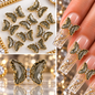 Queen - Nail Charms 10pc - #320 Gold Black Butterflies