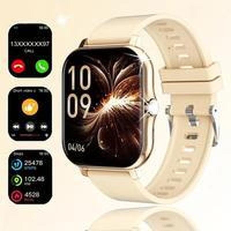 Smart Watch Wireless Talking Dialing Multi-Sport Mode Call Reminder SMS Message Reminders HD Screen Alloy Charging Pink Rechargeable Wearable USB Compatible
