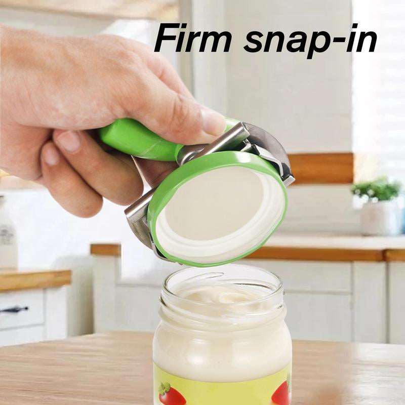 2 Counts Stainless Steel Jar Opener for Easy Opening, Vibrant White & Green Color Combo - Compact Can Opener for Elderly