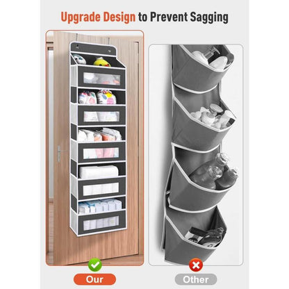 2026 Latest Model 5-Tier Over-The-Door Organizer with 10 Large Pockets Anti-Tilt 44 Lb Capacity Hangable for Bedroom Bathroom Baby Product Storage No Installation Required