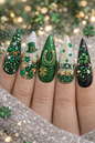 Queen - Emerald Green Rhinestone - Gems - Duo Set - #20
