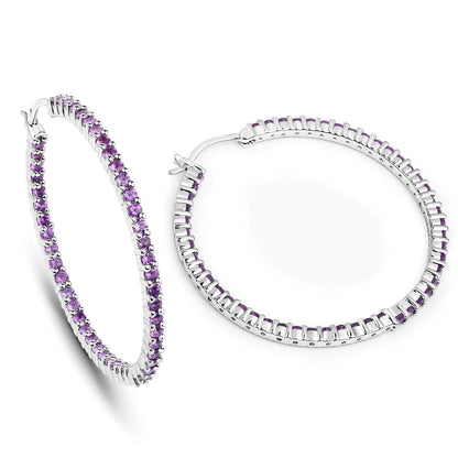 3.00 ct. Genuine Amethyst .925 Sterling Silver Earrings